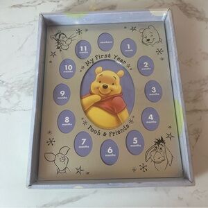 Disney Baby Winnie the Pooh My First Year Metal Photo Frame Y2K Retro NEW 11x8.5